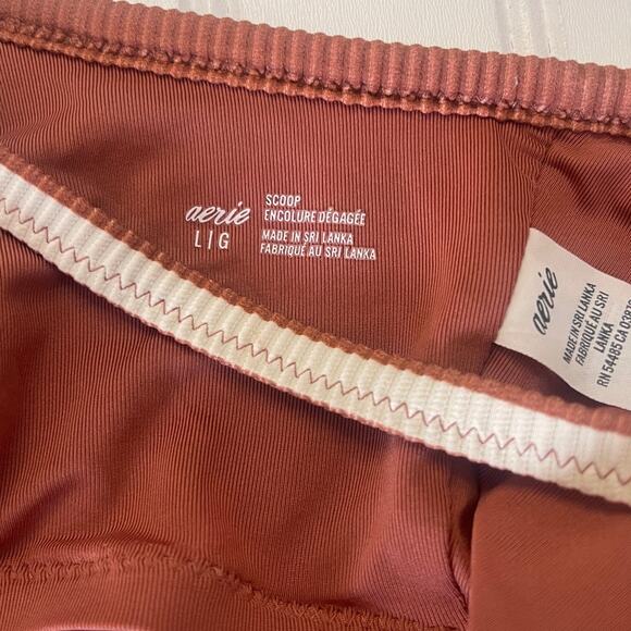 Aerie Ribbed Striped Bikini Orange Size Womens Large READ - Picture 6 of 8